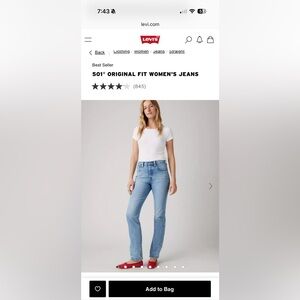 501’s original button fly straight leg Levi’s